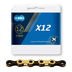 Cadena KMC X12 TI-N oro-negro